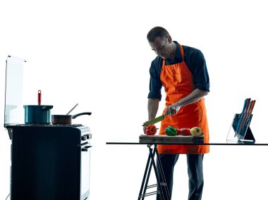 adam pişirme Şef siluet izole