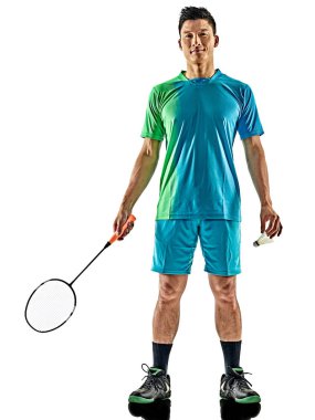 Asya badminton oyuncu adam izole