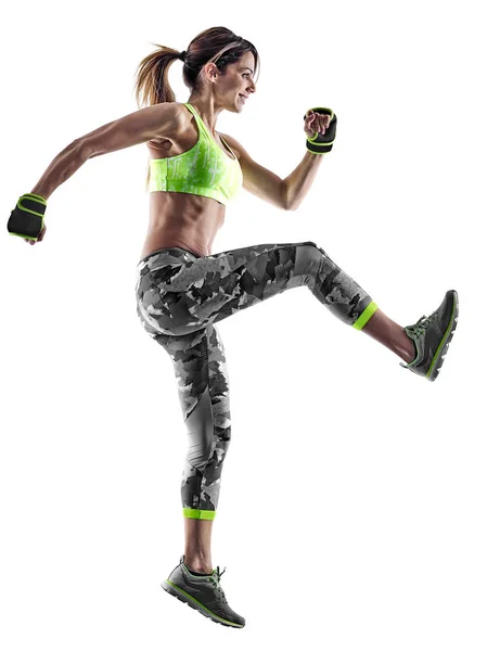 Жінка фітнес бокс пілатес вправи ізольовані — стокове фото