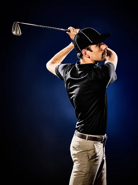 Muž golfista golf izolované — Stock fotografie