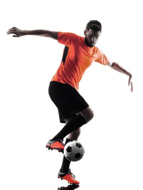 Futbol oyuncu adam izole siluet