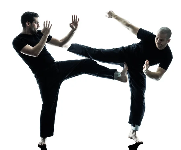 Men krav maga fighters fighting isolated — Stock Photo, Image