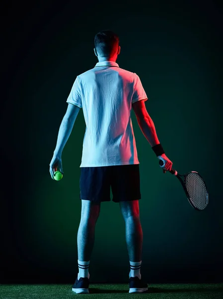 Tenis oyuncu adam izole — Stok fotoğraf