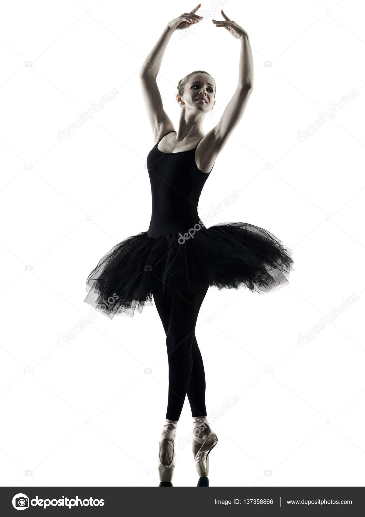 Ballerine danseuse danseuse femme isolée silhouette image libre de droit  par STYLEPICS © #137358866