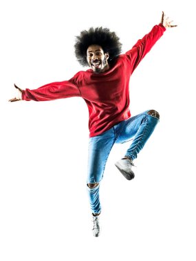 Afrika adam dansçı izole siluet