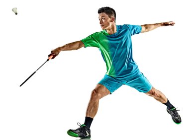 Asya badminton oyuncu adam izole