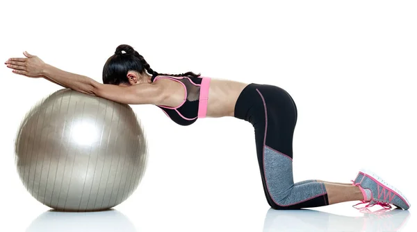 Exercícios de aptidão feminina isolados — Fotografia de Stock