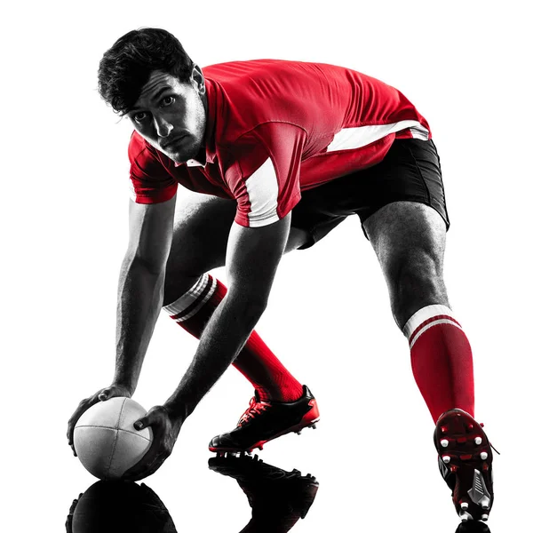 Rugby man player silhouette isolated — Stock Photo, Image