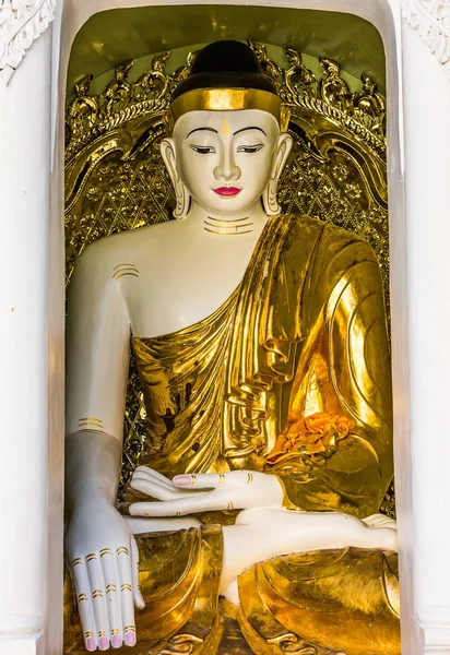 Buddha-Statuen Shwedagon Pagode Yangon Myanmar — Stockfoto