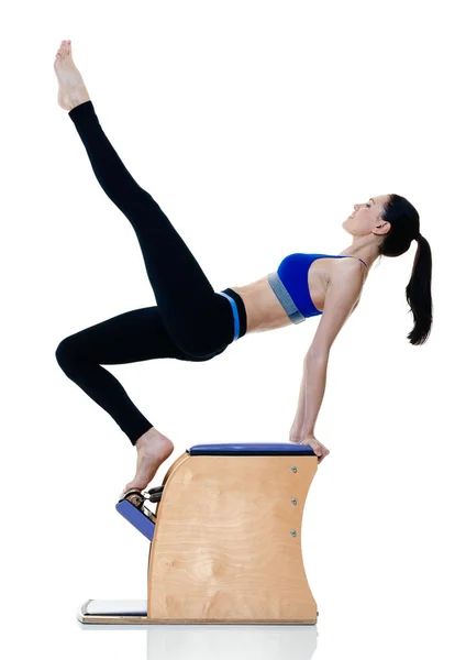 Kadın fitness Pilates exercices izole — Stok fotoğraf