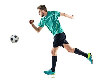 Futbol oyuncu adam izole çalıştıran