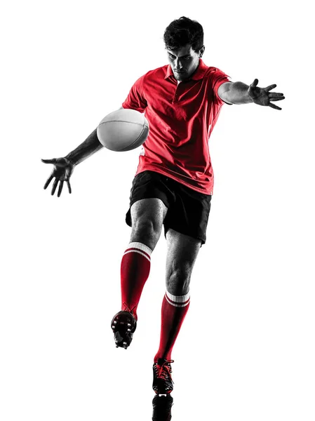 Rugby uomo giocatore silhouette isolato — Foto Stock