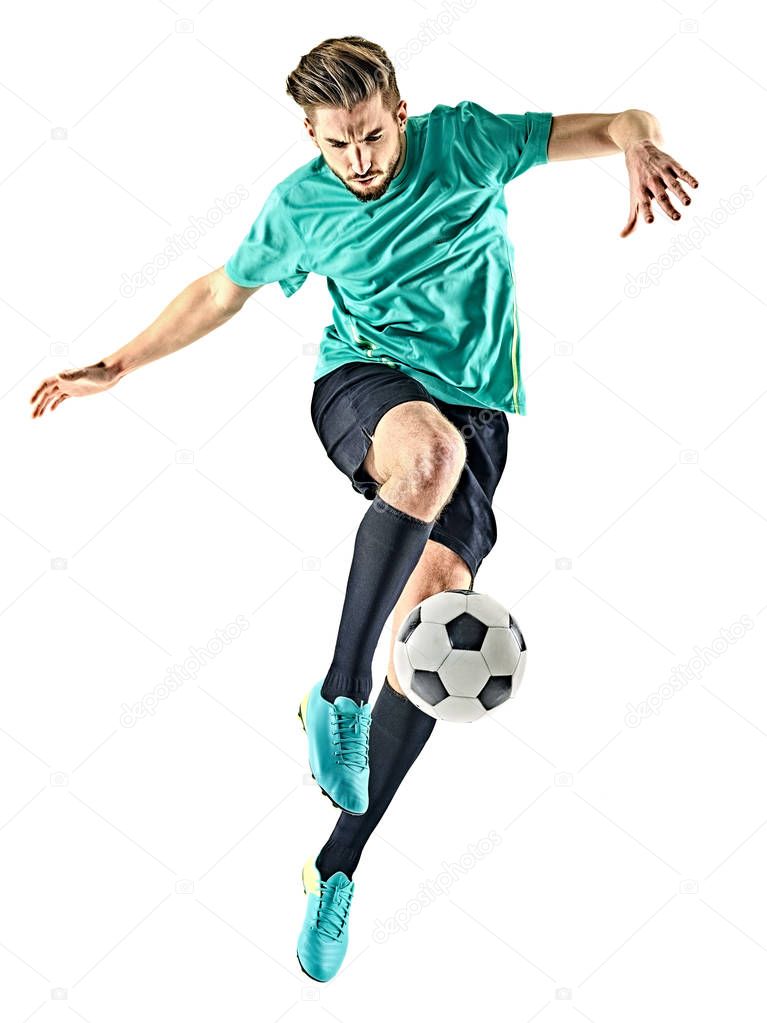 soccer player man isolated