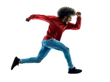 izole Afrika çalışan runner adam siluet