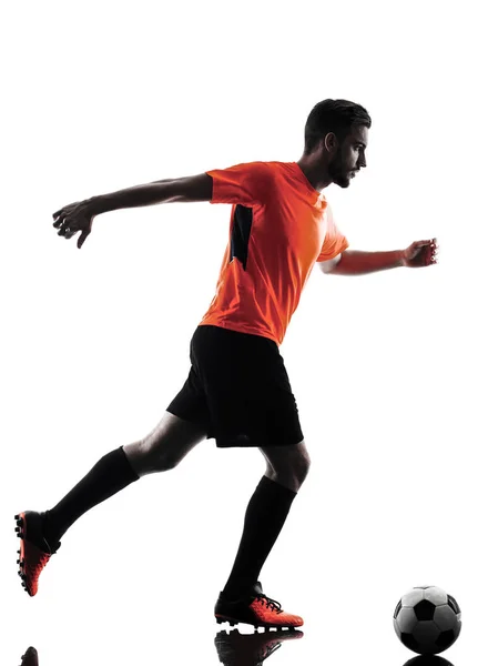 Soccer player Man Isolated silhouette — Stock Photo, Image