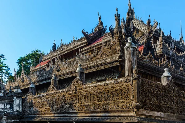 Monastero di Shwenandaw Mandalay città Myanmar — Foto Stock