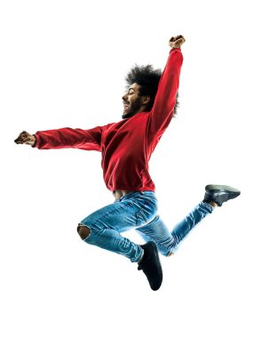 Afrika adam dansçı izole siluet