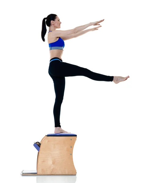 Frau Fitness Pilates Übungen isoliert — Stockfoto