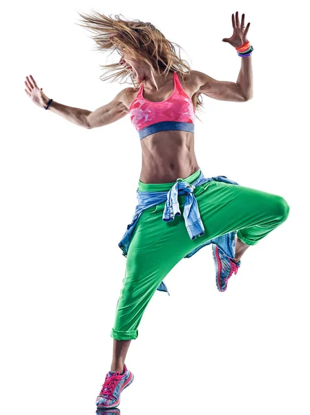 Zumba žena fitness cvičení tanečnice tančí — Stock fotografie