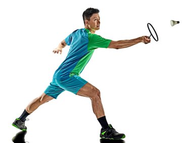 Asya badminton oyuncu adam izole