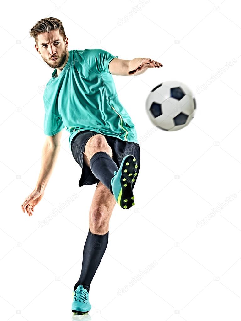 soccer player man isolated