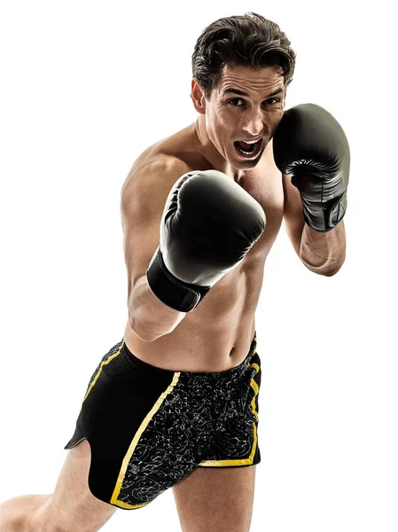 Bokser boksen kickboksen, muay thai kickboxer man — Stockfoto
