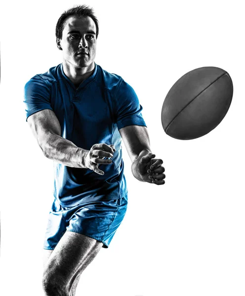 Rugby hombre jugador silueta aislado —  Fotos de Stock