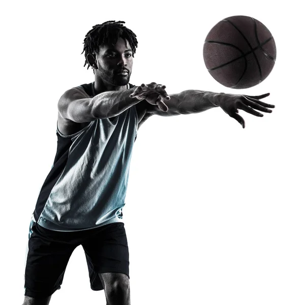 Jugador de baloncesto hombre silueta aislada sombra —  Fotos de Stock