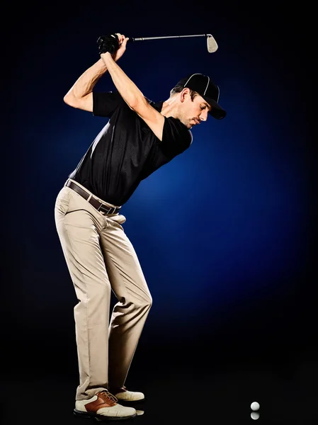 Uomo golfista golf isolato — Foto Stock