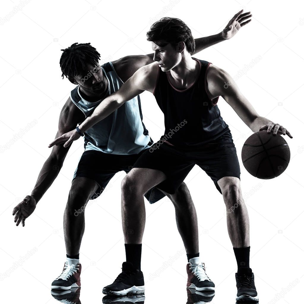 basketball players men  isolated silhouette shadow