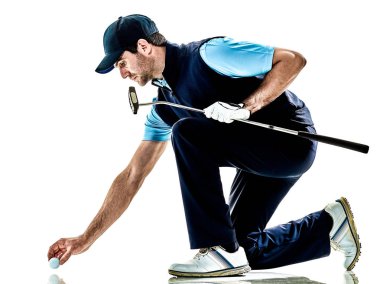 arka plan ile izole Golf adam golfçü