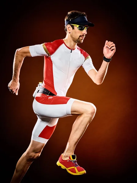 Man  runner running triathlon ironman isolated — Stock Photo, Image