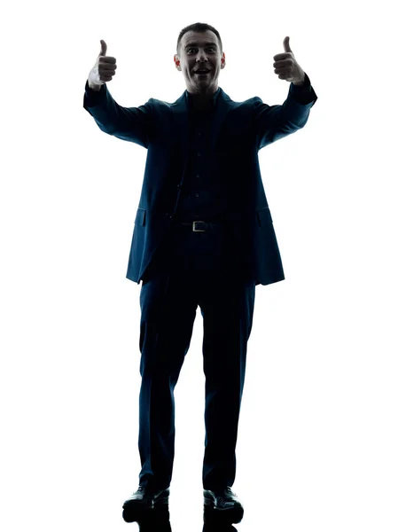 Biznes człowiek stojący sylwetka na białym tle — Zdjęcie stockowe