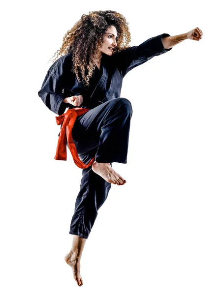 Mujer Kung Fu Pencak Silat aislada — Foto de Stock