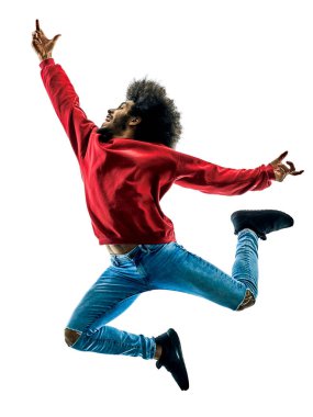 Afrika adam dansçı izole siluet