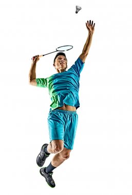Asya badminton oyuncu adam izole