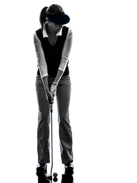 Femme golfeur silhouette de golf — Photo