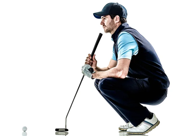 Homem golfista golfe isolado withe fundo Fotos De Bancos De Imagens