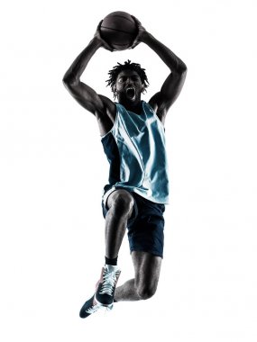 Basketbol oyuncu izole adam siluet gölge