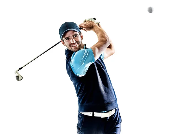 Man golfer golfing isolated withe background — Stock Photo, Image