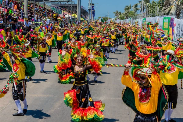 Optocht carnaval festival van Barranquilla, Atlantico, Colombia — Stockfoto