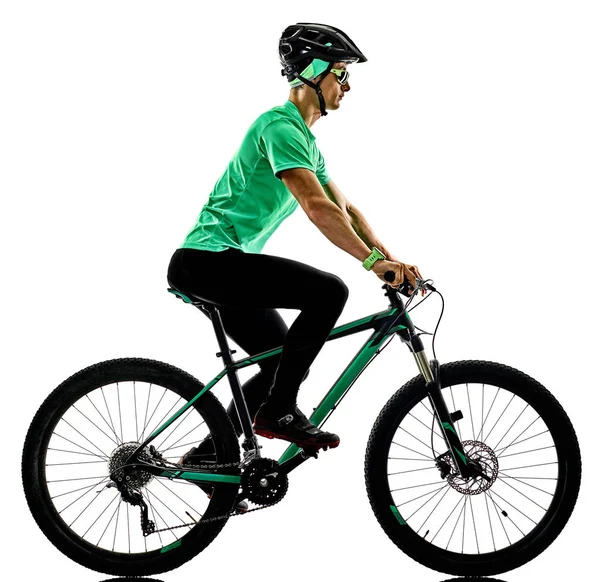 Tenager Junge Mountainbike backt isolierte Schatten — Stockfoto