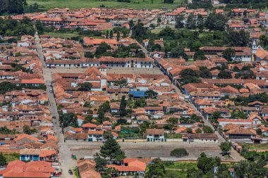 Villa de Leyva gökyüzü şehir merkezi Boyaca Kolombiya