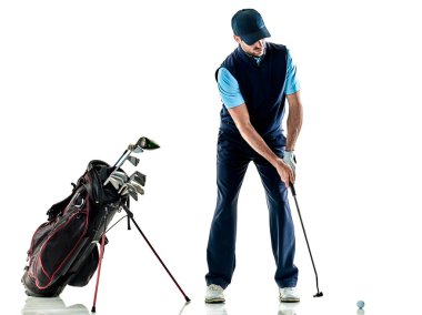 arka plan ile izole Golf adam golfçü