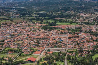 Villa de Leyva gökyüzü şehir merkezi Boyaca Kolombiya