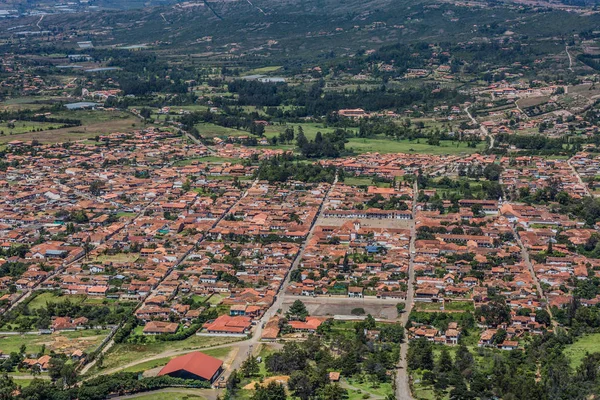 Villa de Leyva skyline cidade Boyaca Colômbia — Fotografia de Stock