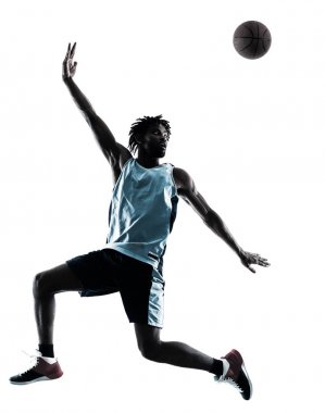 Basketbol oyuncu izole adam siluet gölge