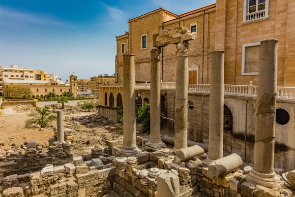 Ruiny římské Cardo Maximus Beirut Lebanon — Stock fotografie