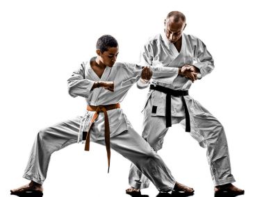 Karate erkekler genç öğretmen-öğrenci öğretim