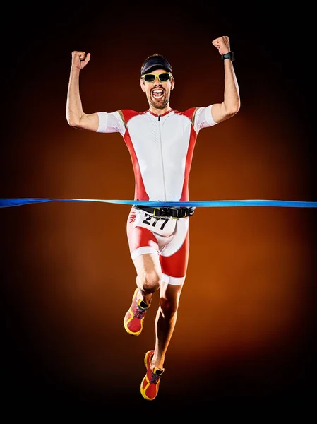 男性ランナー トライアスロンのアイアンマン分離を実行 — ストック写真